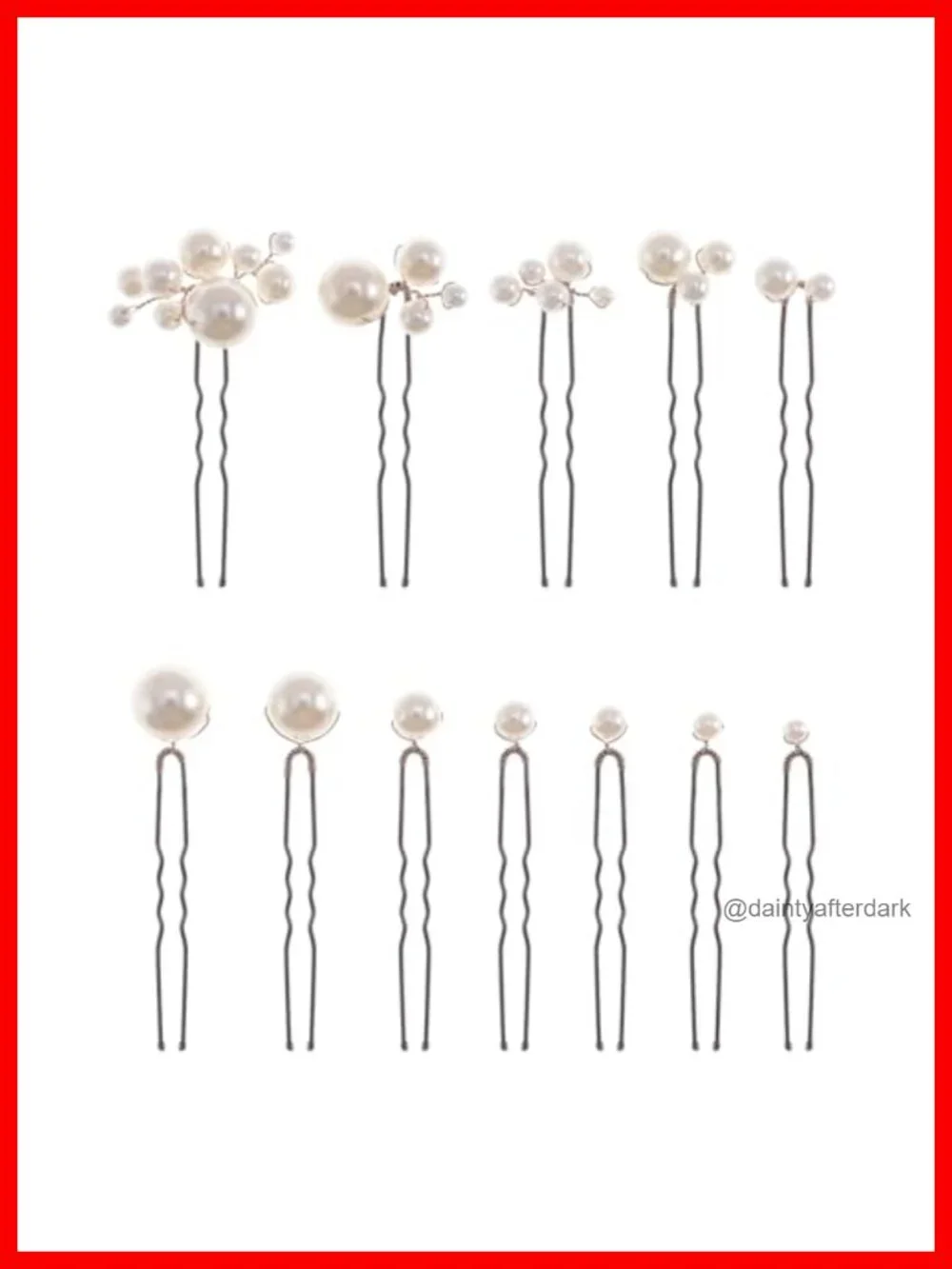 12 Piece Pearl Bridal Hair Pins Handmade Hair Accessories for Weddings